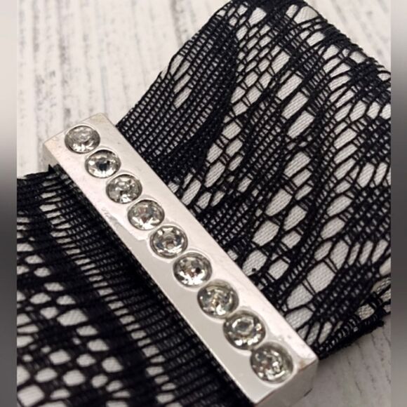 Vintage Rhinestone Lace Shoes Clip On Shoe Bow Accessories - Picture 6 of 12